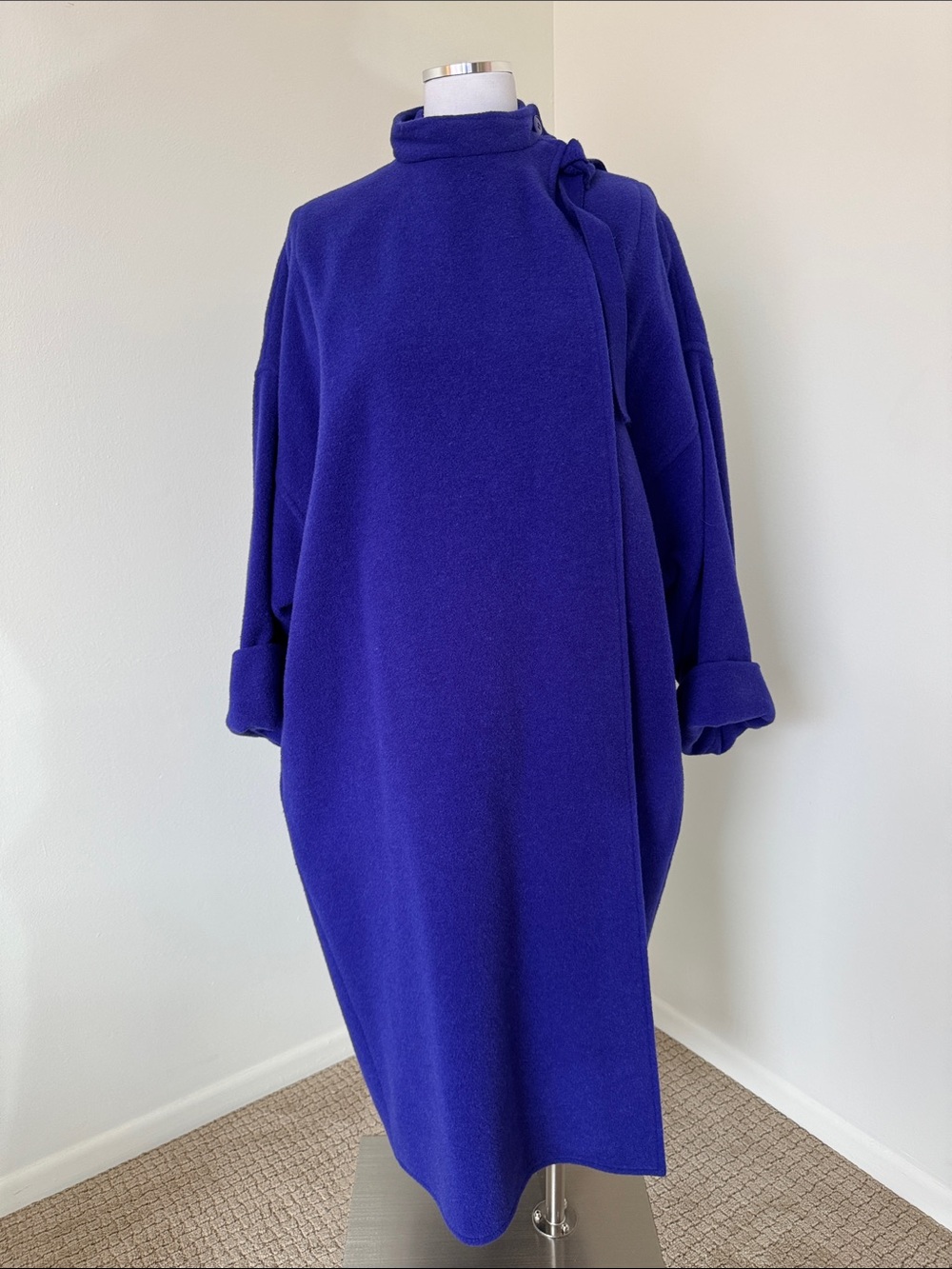 Vintage Sonia Rykiel Paris Purple Wool Coat Made in France Designer Long Jacket